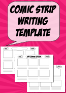Comic Strip Writing Template - 6 Panels Printable pdf