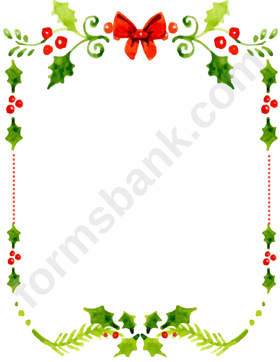 Letter To Santa Letter Template - Watercolor Christmas Themed Background