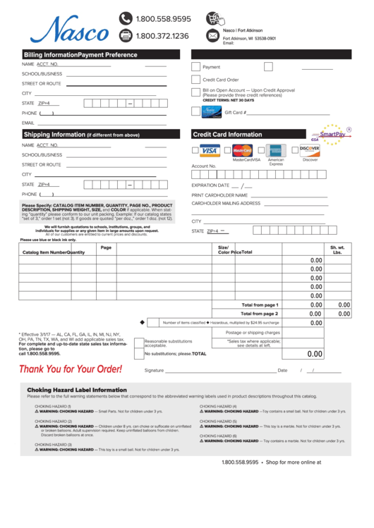 Fillable Form Np 61-10 - Order Form Printable pdf