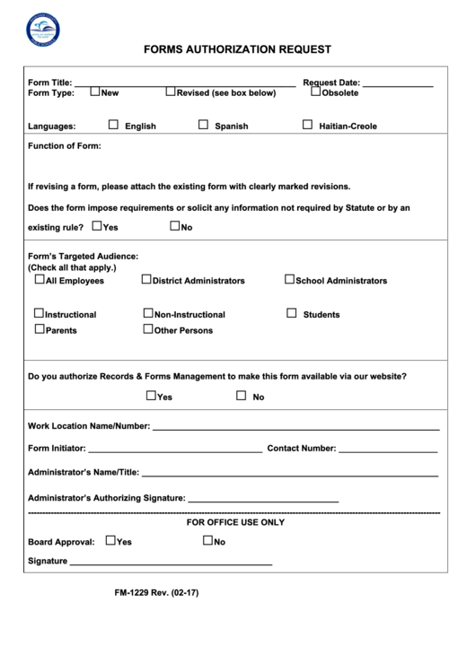 Fillable Forms Authorization Request Printable pdf