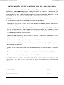 Form Mc 214 - Informacion Importante Acerca De La Residencia
