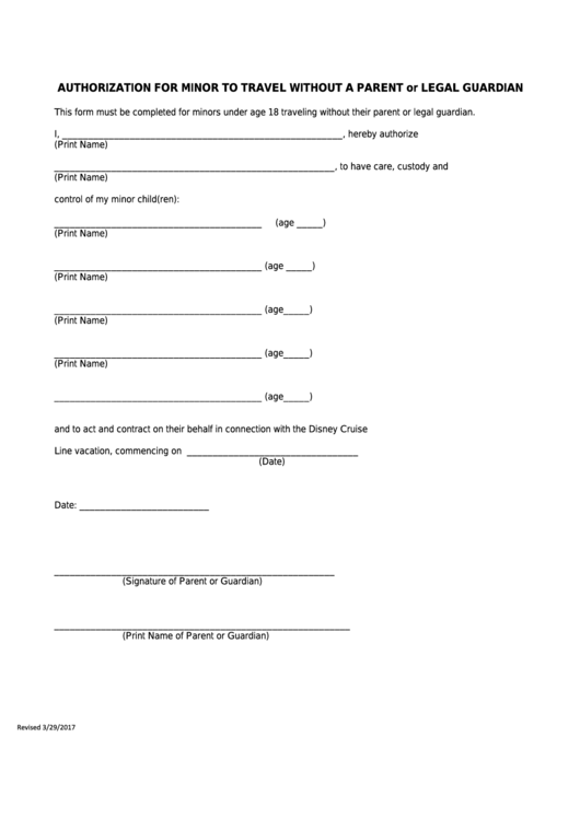 minor international travel consent form template