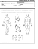 Pain Questionnaire/self Assessment Template Printable pdf