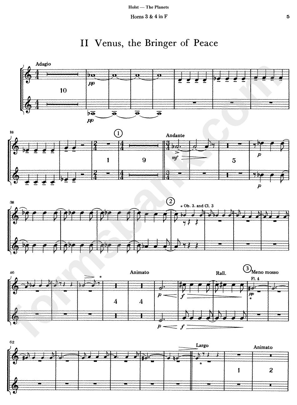 Gustav Holst - The Planets Sheet Music