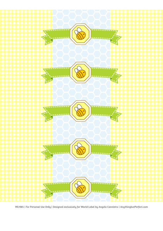Bumble Bee Shower Water Bottle Label Template