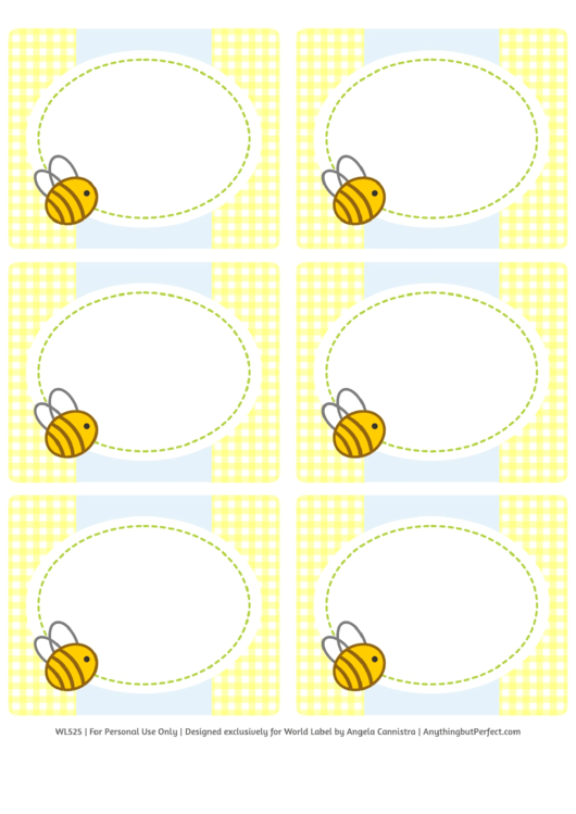 Fillable Bumble Bee Shower Multi-Purpose Label Template Printable pdf