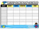 Weekly Homework Calendar Template