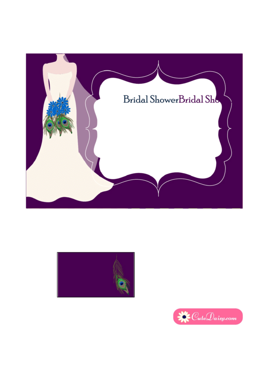 Fillable Peacock Bridal Shower Invitation Template Printable pdf