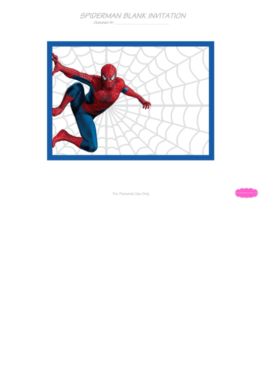 Spiderman Invitation Template Printable pdf