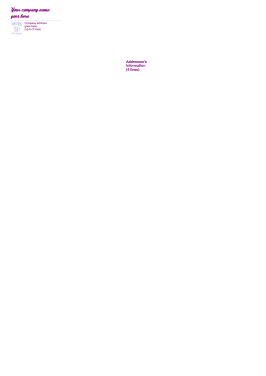 Fillable Purple Letter Envelope Template Printable pdf