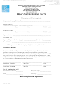 Form Dhcs 5021 - California User Authorization Form - Health And Human Services Agency