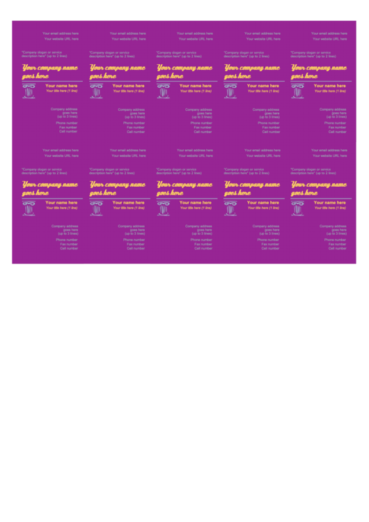Fillable Purple Business Card Template Printable pdf