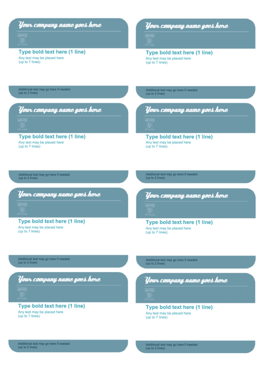 Teal Company Address Label Template