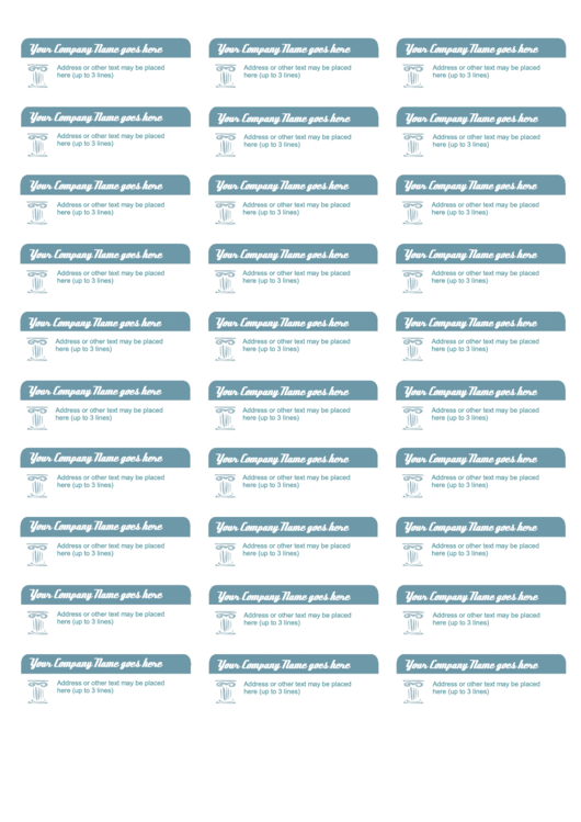 Fillable Teal Company Address Label Template printable pdf download