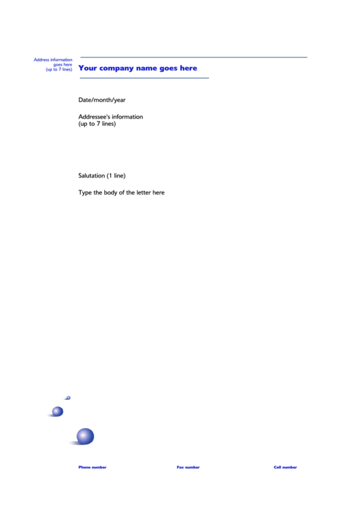 Fillable A4 Blue Letterhead Template Printable pdf