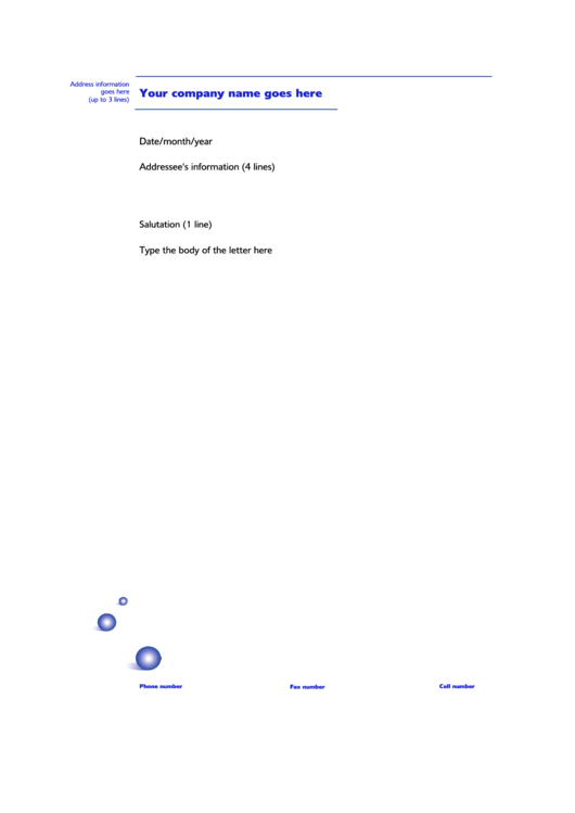 Fillable Letter Blue Letterhead Template Printable pdf