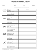 Airo Volunteer Inspection Checklist - Oregon Department Of Aviation Printable pdf