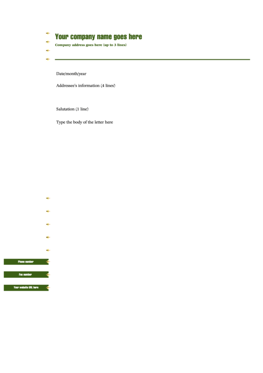 Fillable Letter Olive Letterhead Template Printable pdf