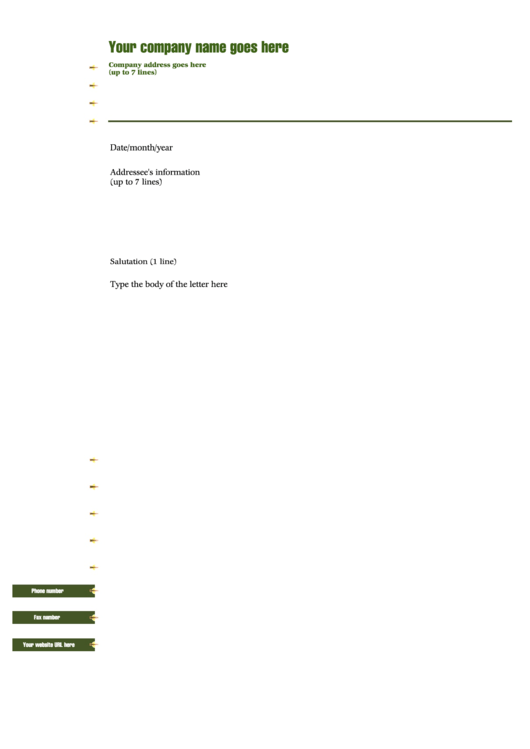 Fillable A4 Olive Letterhead Template Printable pdf