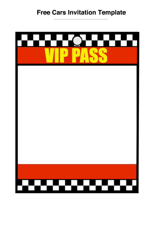 Cars Vip Pass Template Printable pdf