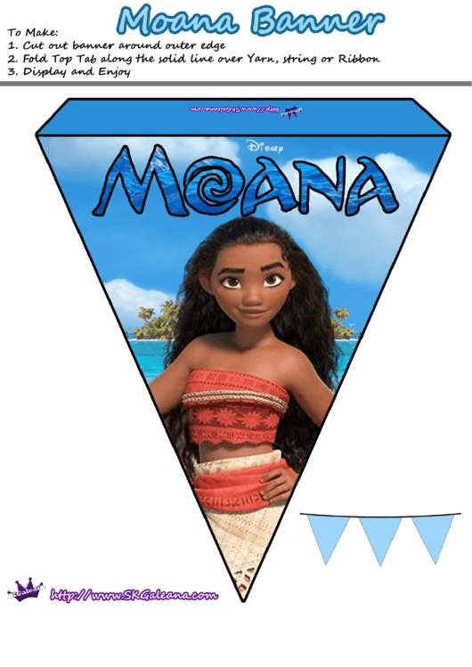 Moana Banner Template Printable pdf