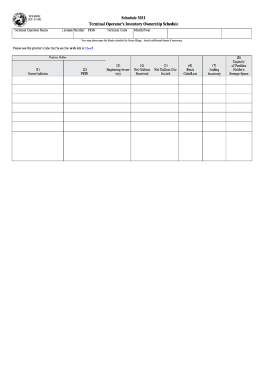 Schedule 501i - Terminal Operator