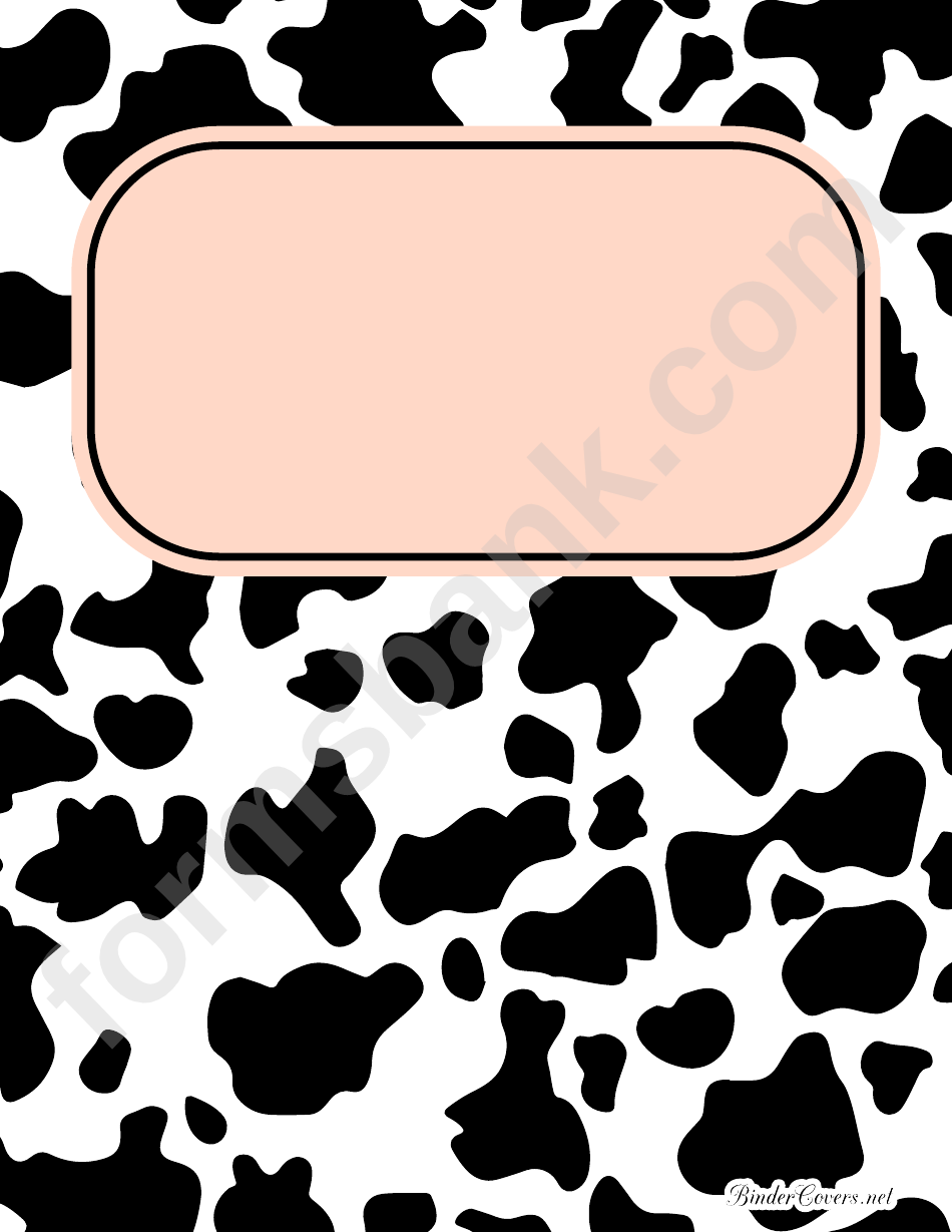 Cow Print Binder Cover Template