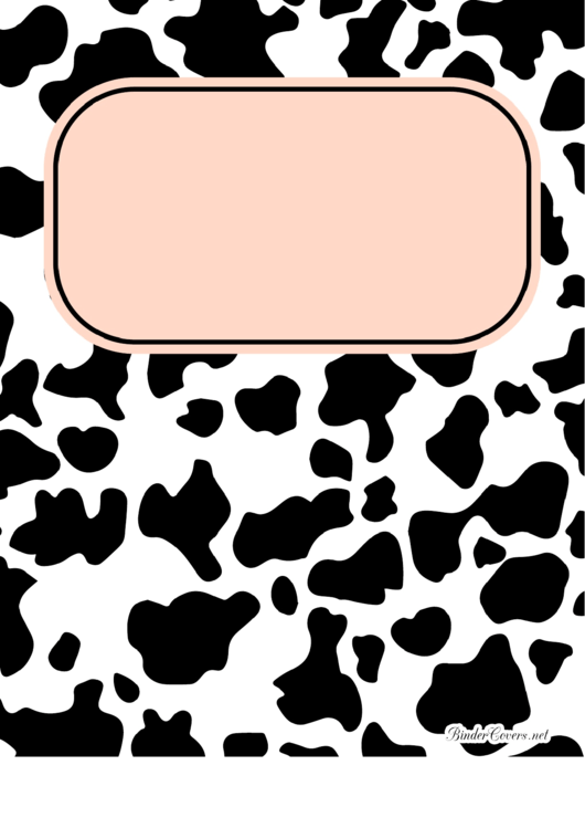 Cow Print Binder Cover Template Printable pdf