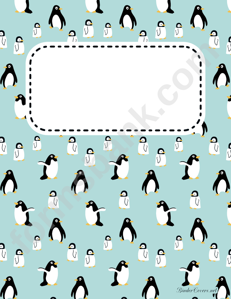 Penguins Binder Cover Template