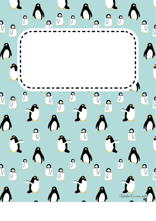 Penguins Binder Cover Template