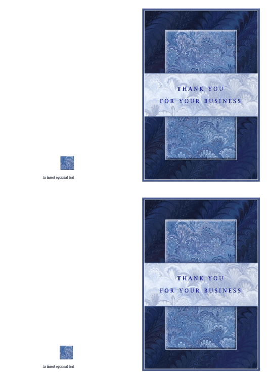Fillable Blue Full Size Thank You For Your Business Note Card Template Printable pdf
