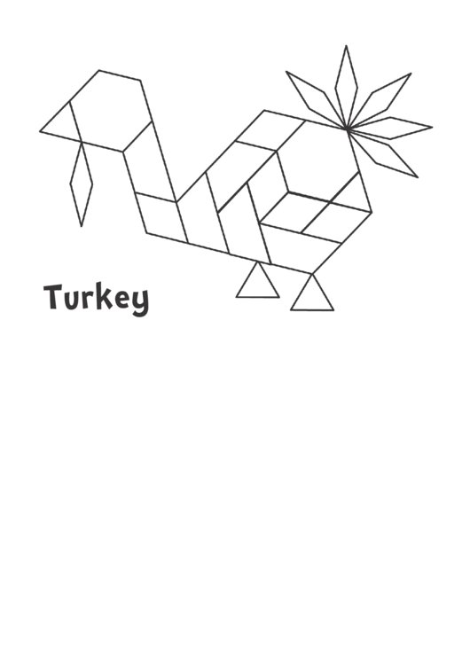 Black And White Turkey Pattern Block Template Printable pdf