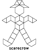 Black And White Scarecrow Pattern Block Template