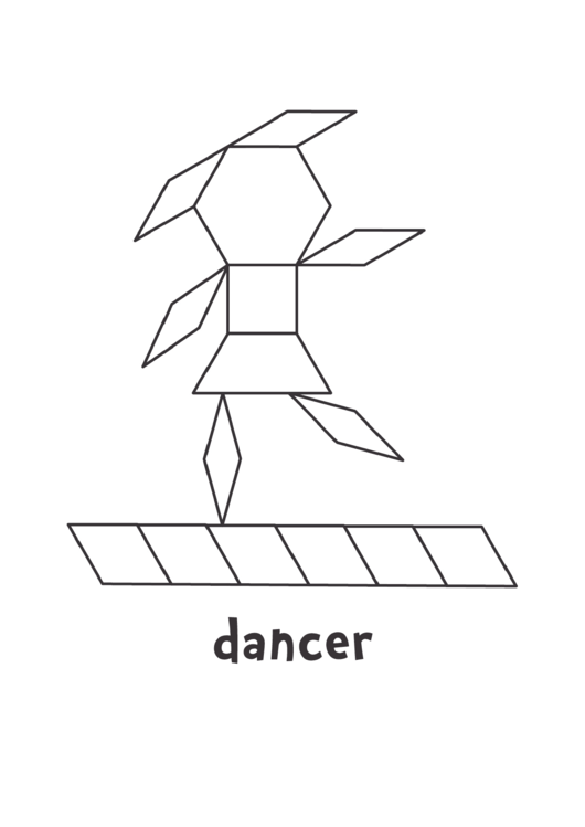Black And White Dancer Pattern Block Template Printable pdf