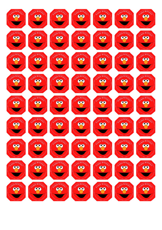 Elmo Cupcake Toppers Templates