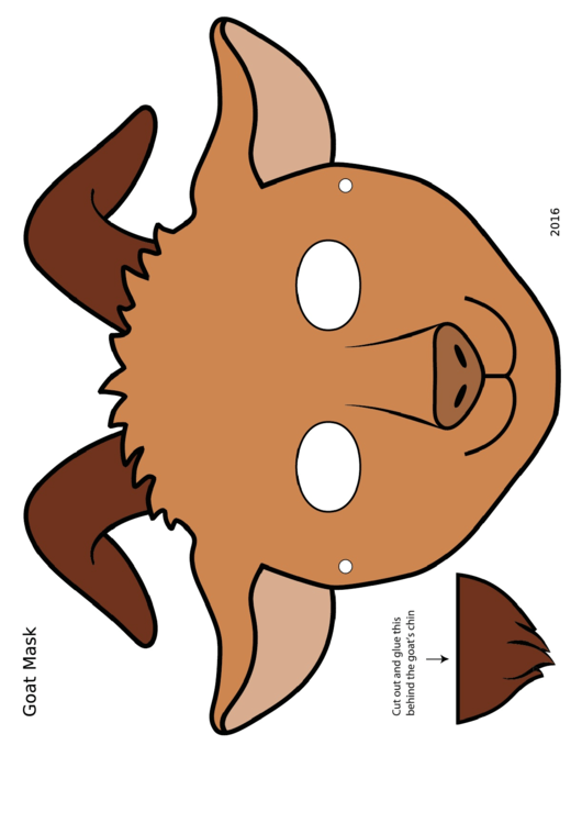 Brown Goat Mask Template Printable pdf