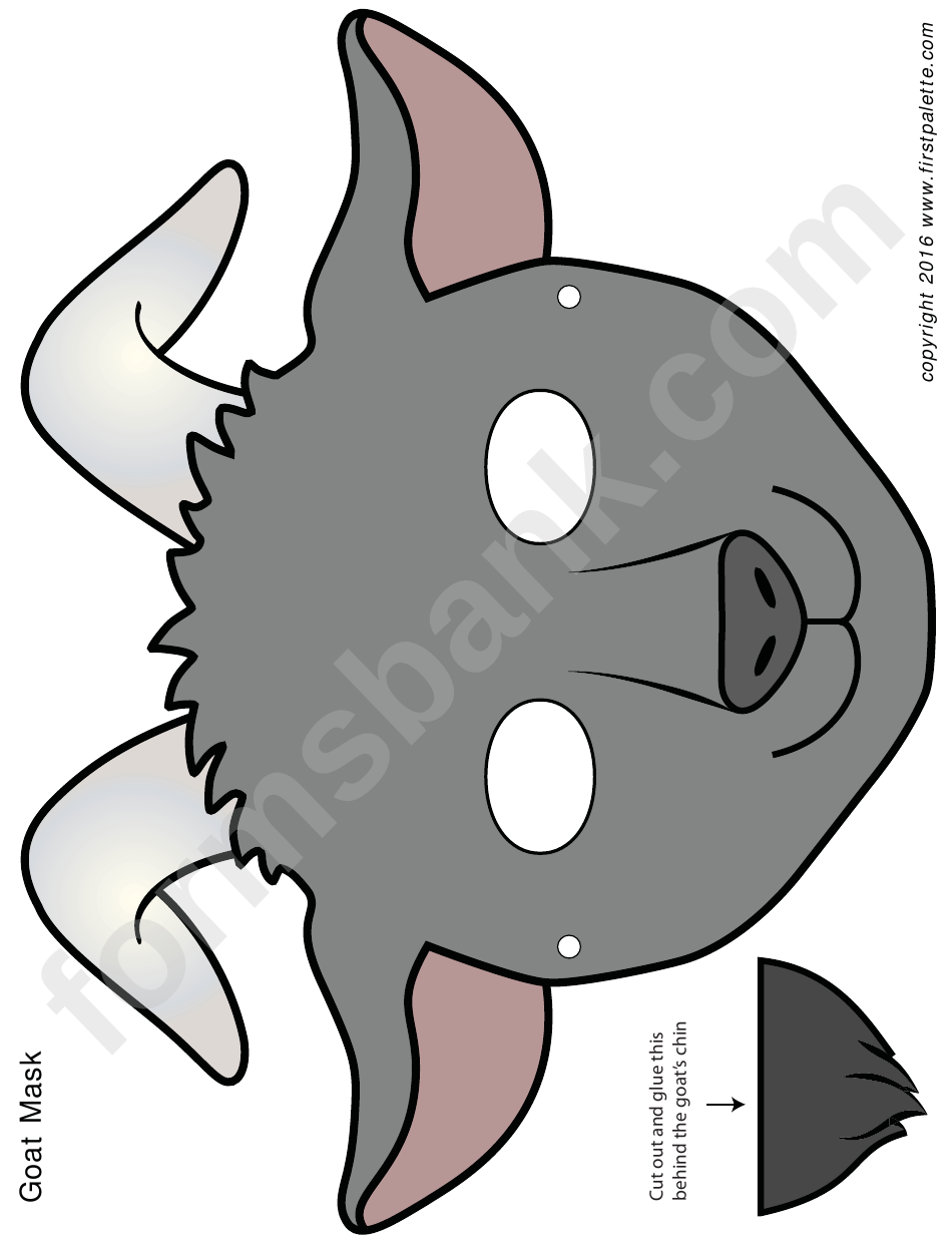 Grey Goat Mask Template