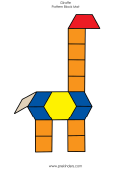 Color Giraffe Pattern Block Mat Template