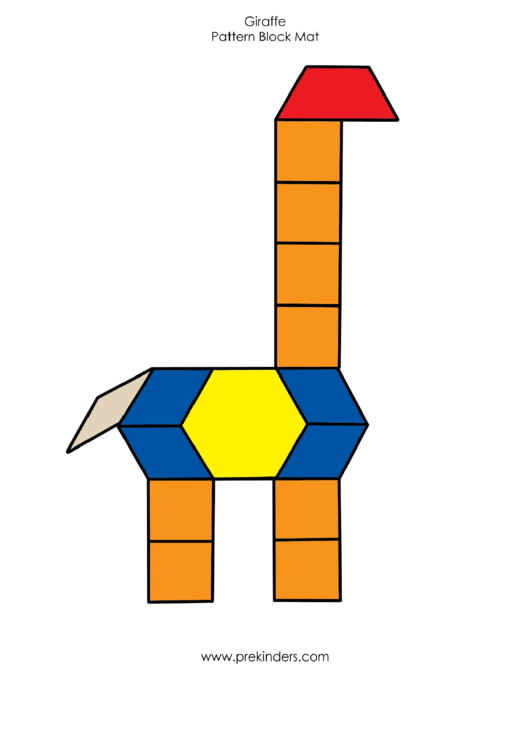 Color Giraffe Pattern Block Mat Template Printable pdf