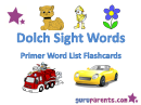 Dolch Sight Words Primer Word List Flashcards