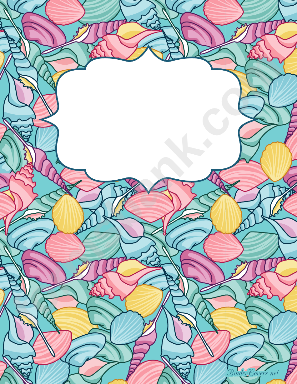 Sea Shell Binder Cover Template
