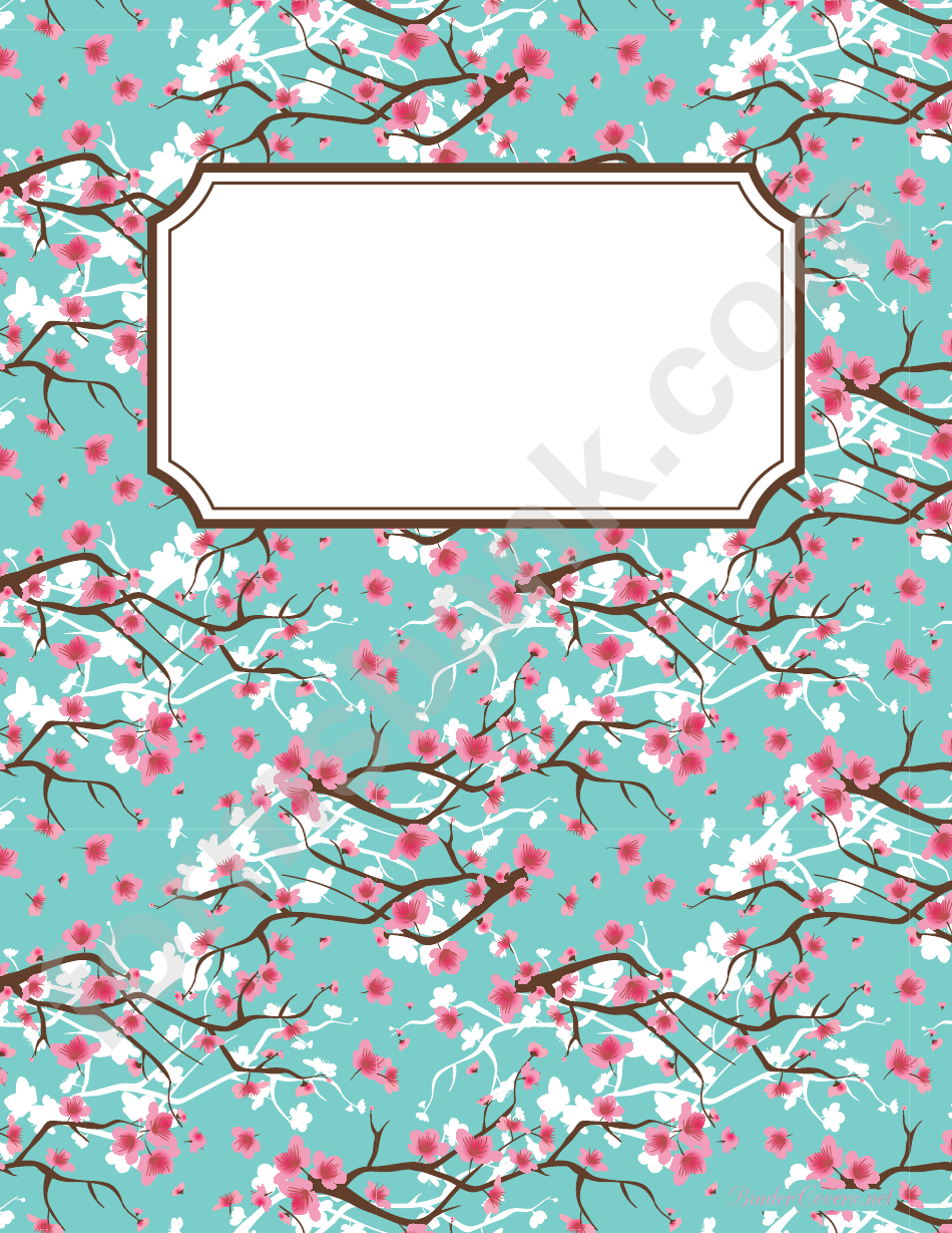 Cherry Blossom Binder Cover Template