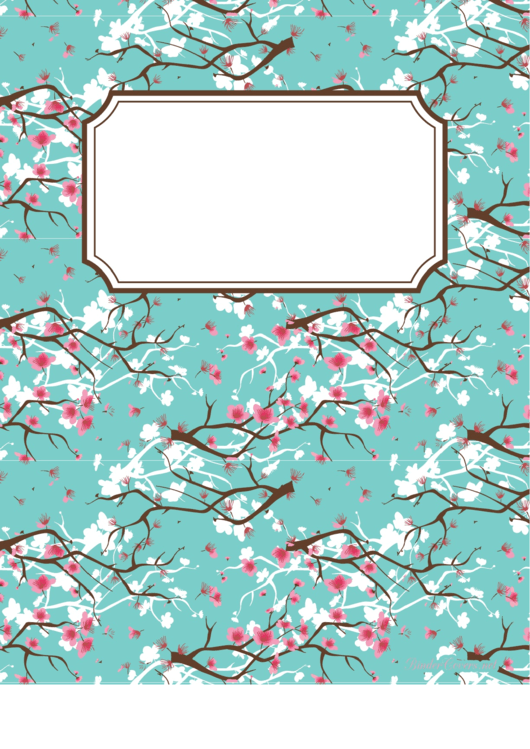 Cherry Blossom Binder Cover Template Printable pdf