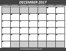 December Calendar Template - 2017