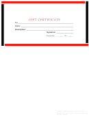 Gift Certificate Template - Red And Black Border