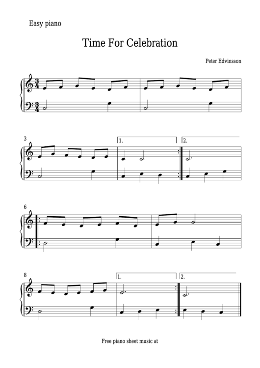 Peter Edvinsson - Time For Celebration Sheet Music Printable pdf