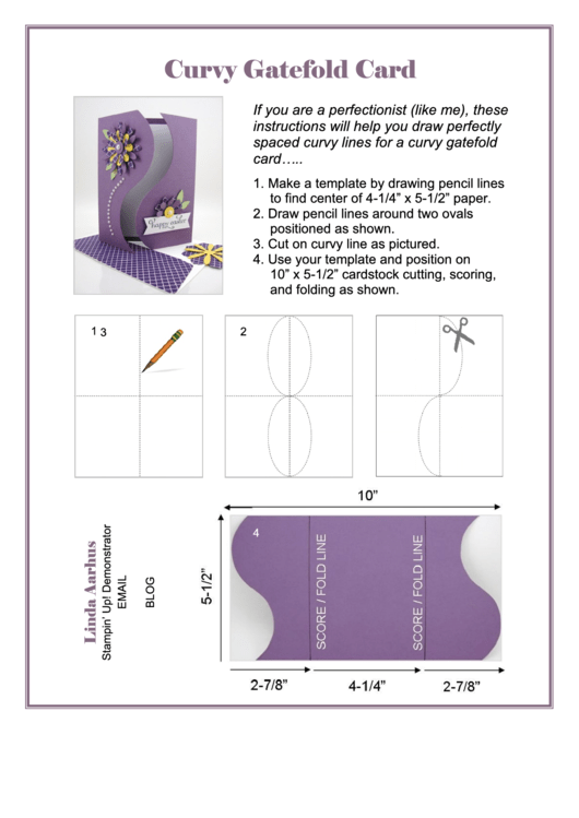 Curvy Gatefold Card Template Printable pdf