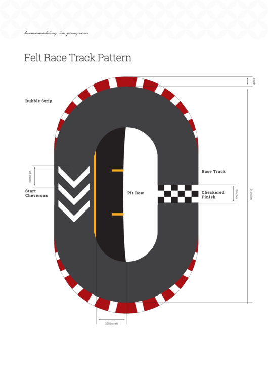 Felt Race Track Pattern Template Printable pdf