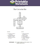 The Cat In The Hat Crossword Puzzle Template