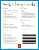 Weekly Cleaning Checklist Template